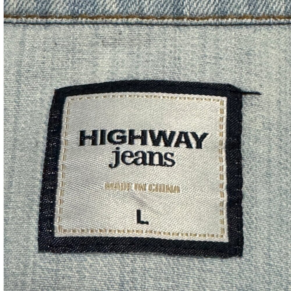 Women Highway Jean Blue Distressed Jacket Size L - Picture 2 of 4